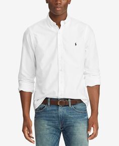 Мужская оксфордская рубашка, окрашенная в готовом виде Polo Ralph Lauren, белый