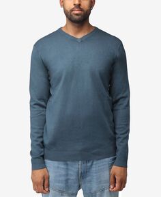 Мужской базовый пуловер с v-образным вырезом, свитер средней плотности X-Ray, бирюзовый