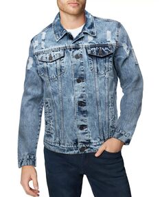 Мужская приталенная джинсовая куртка с эффектом потертости X-Ray, мульти