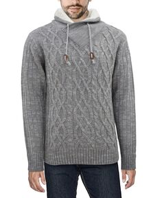 Мужской вязаный свитер с воротником-шалью X-Ray, светло-серый