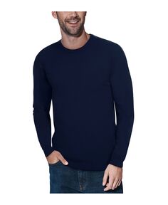 Мужской базовый пуловер с круглым вырезом, свитер средней плотности X-Ray, синий
