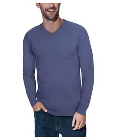 Мужской базовый пуловер с v-образным вырезом, свитер средней плотности X-Ray, голубой