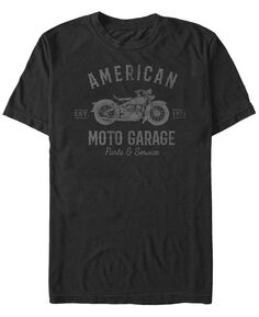 Мужская футболка с коротким рукавом generic additude american moto garage Fifth Sun, черный