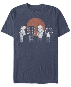 Мужская футболка с коротким рукавом generic additude guitar heads Fifth Sun, синий