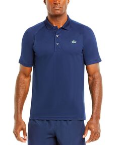 Мужская дышащая рубашка поло с защитой от бега sport interlock Lacoste, темно-синий