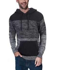 Мужской свитер с капюшоном в стиле цветных блоков X-Ray, серый