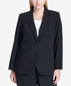 Пиджак больших размеров на одной пуговице Calvin Klein, черный