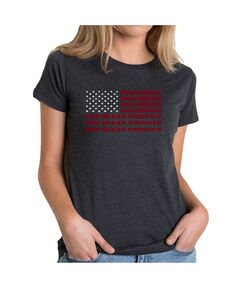 Женская футболка premium blend с надписью god bless america word art LA Pop Art, черный