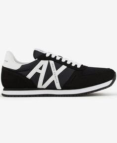 Мужские кроссовки с логотипом A|X Armani Exchange, черно-белый