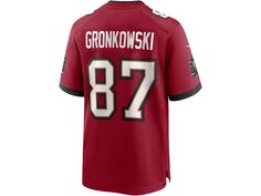 Мужская игровая майка tampa bay buccaneers rob gronkowski Nike, красный