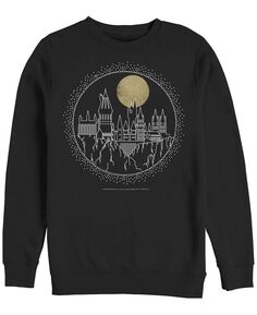 Мужская футболка с флисовым пуловером deathly hallows 2 hogwarts line art crew Fifth Sun, черный