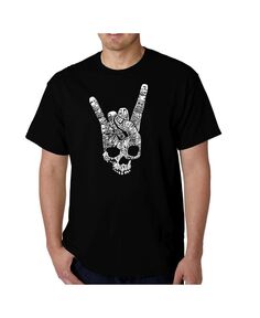 Мужская футболка с надписью heavy metal genres word art LA Pop Art, черный