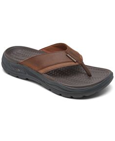 Мужские сандалии arch fit motley sd - malico thong sandals от finish line Skechers, темно-коричневый