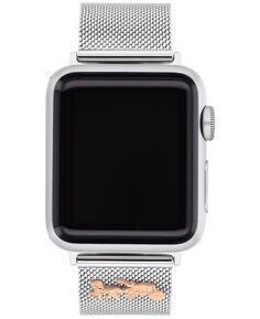 Сетка из нержавеющей стали 38/40/41 мм ремешок apple watch COACH, серебряный