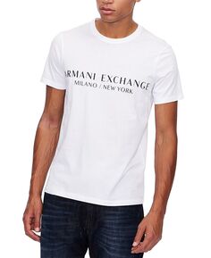 Мужская футболка с логотипом milano new york и логотипом A|X Armani Exchange, белый