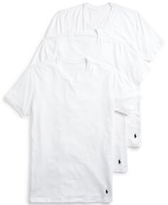 Мужская майка 4d flex lux из хлопка с круглым вырезом, 3 шт. в упаковке Polo Ralph Lauren, белый