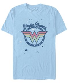 Мужская футболка с коротким рукавом и логотипом wonder woman splat Fifth Sun, светло-синий