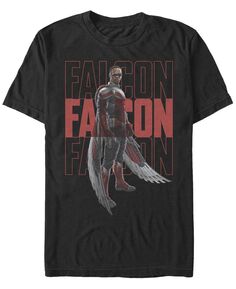 Мужская футболка с круглым вырезом с короткими рукавами falcon repeating Fifth Sun, черный