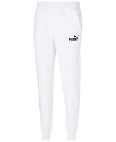 Мужские флисовые спортивные штаны для бега с вышитым логотипом Puma, белый