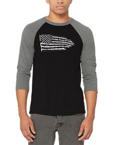Мужская футболка с надписью «клятва верности» и бейсболом с изображением реглан LA Pop Art, мульти