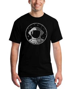 Мужская футболка с надписью i need my space astronaut word art LA Pop Art, черный