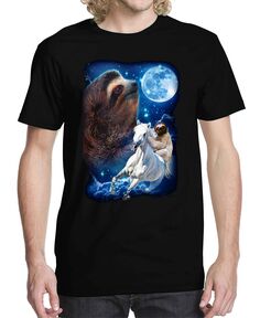 Мужская футболка с принтом sloth majestic Buzz Shirts, черный