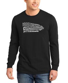 Мужская футболка с длинным рукавом и надписью «клятва верности» word art LA Pop Art, черный