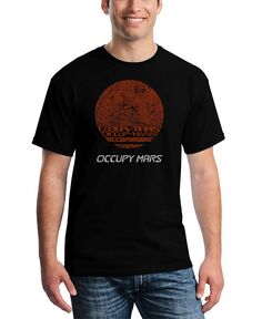 Мужская футболка с надписью occupy mars LA Pop Art, черный