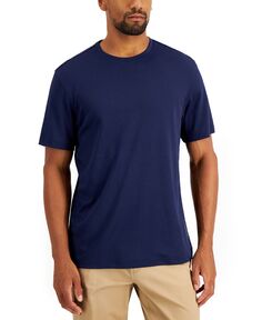 Мужская однотонная футболка с круглым вырезом supima blend, созданная для macy&apos;s Alfani, темно-синий