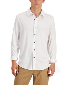Мужская хлопковая рубашка стандартного кроя supima birdseye, созданная для macy&apos;s Alfani, мульти