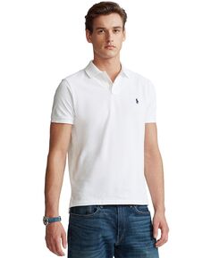Мужская футболка-поло slim fit из сетчатой ​​ткани на заказ Polo Ralph Lauren, белый