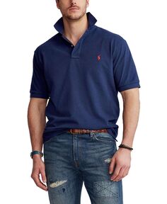 Мужская рубашка-поло из хлопка в сеточку классического кроя большого и высокого роста Polo Ralph Lauren, мульти