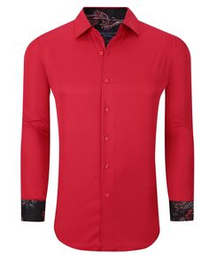 Мужская однотонная облегающая классическая рубашка без морщин стрейч Suslo Couture, красный
