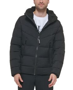 Мужская эластичная куртка chevron с капюшоном на подкладке из шерпы Calvin Klein, мульти