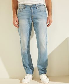 Мужские выцветшие узкие зауженные джинсы GUESS, мульти