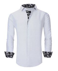 Мужская классическая рубашка slim fit business в морском стиле на пуговицах Azaro Uomo, мульти