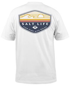 Мужская футболка с графическим логотипом flash Salt Life, белый