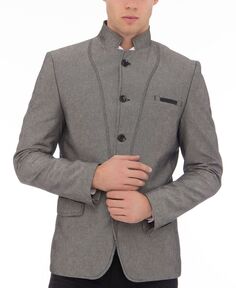 Мужская современная симметричная спортивная куртка с пуговицами RON TOMSON, серый