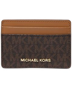 Фирменная визитница jet set Michael Kors, коричневый