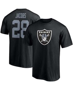 Мужская футболка josh jacobs black las vegas raiders player icon с именем и номером Fanatics, черный