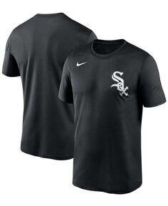 Мужская черная футболка chicago white sox wordmark legend Nike, черный