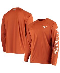 Мужская футболка с длинным рукавом pfg burnt orange texas longhorns terminal tackle omni-shade Columbia, мульти