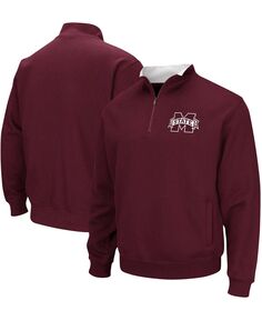 Мужская темно-бордовая куртка mississippi state bulldogs tortugas logo с молнией на четверть Colosseum