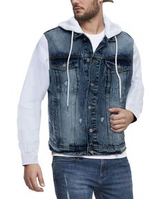 Мужская толстовка с капюшоном джинсовая куртка X-Ray, мульти