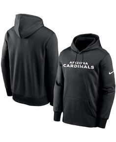 Мужская черная толстовка с капюшоном arizona cardinals fan gear wordmark performance pullover Nike, черный