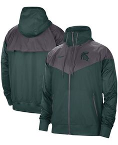 Мужская зеленая куртка michigan state spartans windrunner с молнией во всю длину Nike, зеленый