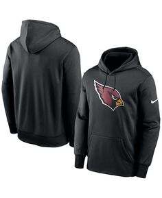 Мужская большая и высокая черная толстовка с капюшоном arizona cardinals fan gear primary logo therma performance Nike, черный