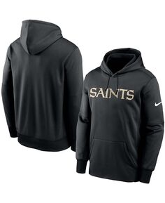 Мужская черная толстовка с капюшоном new orleans saints fan gear wordmark performance pullover Nike, черный