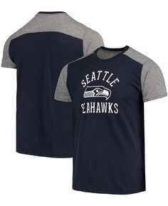 Мужской темно-синий колледж, серая футболка seattle seahawks field goal slub Majestic, мульти