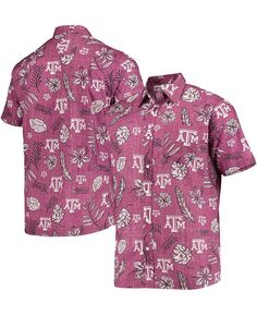 Мужская рубашка maroon texas a m aggies с винтажным цветочным принтом на пуговицах Wes &amp; Willy